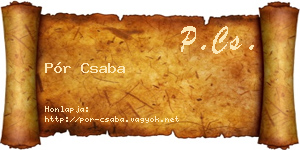 Pór Csaba névjegykártya