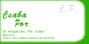 csaba por business card