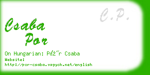 csaba por business card